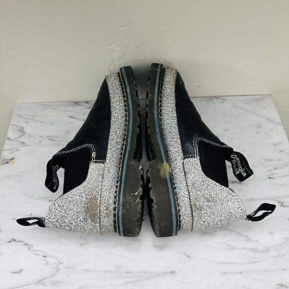 Georgia Boot Romeo Black Blue Leather Slip On Bootie Womens Size 7 - Picture 6 of 10